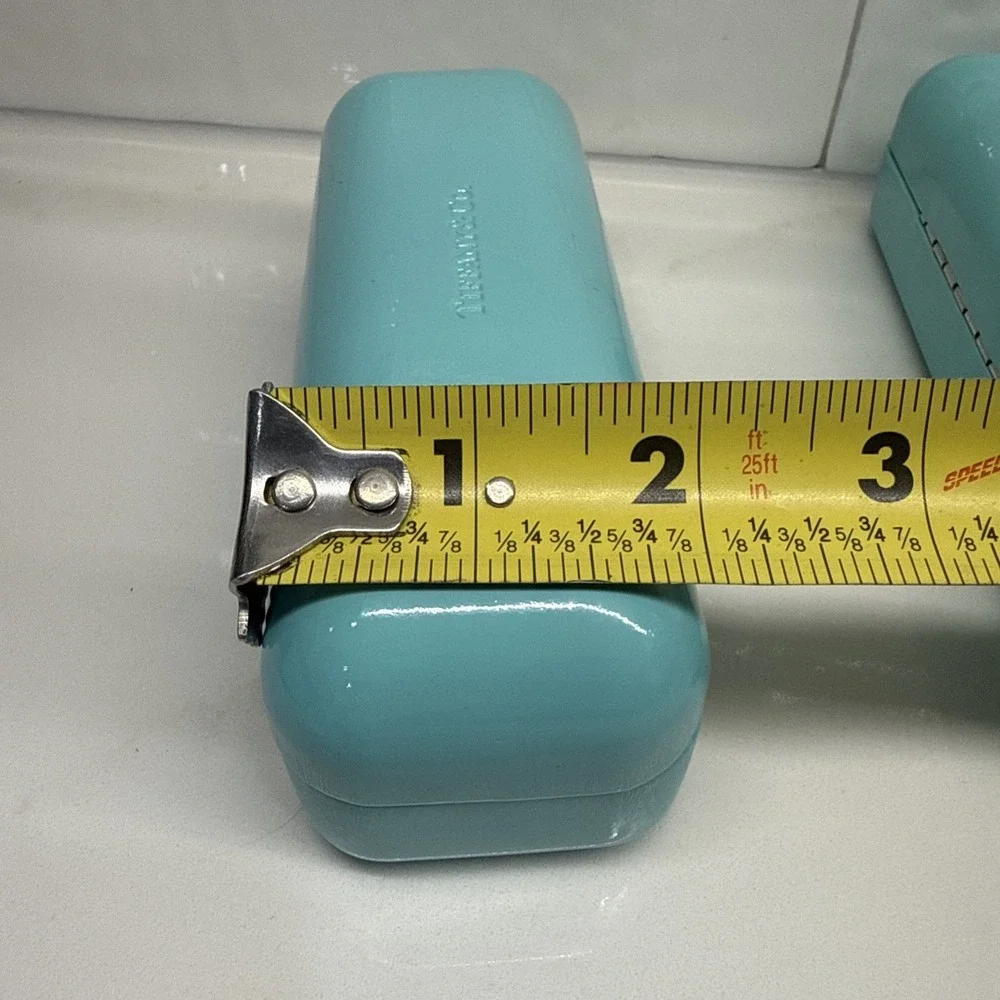 (2) Tiffany & Co Blue Hard Sunglasses Eyeglasses Case W/ Microfiber Pouch/Cloth
